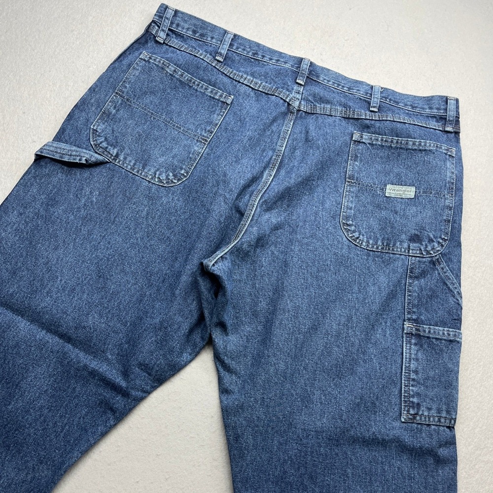 Wrangler Carpenter Jeans Mens 42x30 Blue Denim Workwear Utility Pants 94LSWDV